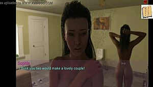 wife and stepmother share teen in cartoon style