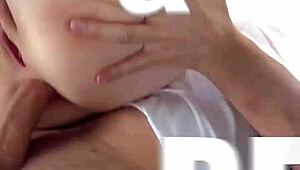 Cory and Melanie scissoring in a threesome