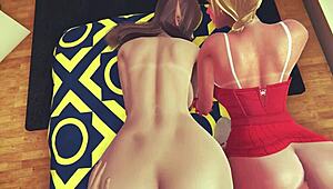 Nun and elf in hot scene in expensive hotel apartment in Honey Select 2 DX