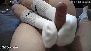 Sexy Footjob In Long Socks - Miley Grey!