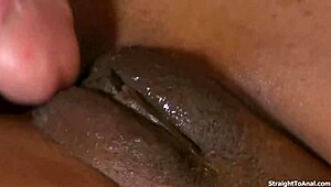 ebony star marie luv takes a thick cock deep in her tight ass.