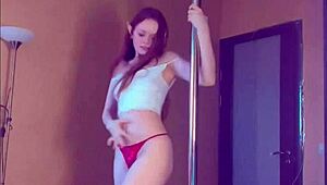 evanesse russian girl sucks then dances on pole