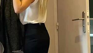 Cory and Melanie scissoring in a threesome