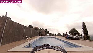 i'm the young latina neighbor entering the community pool horny for outdoor pov fucking