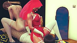 Nun and elf in hot scene in expensive hotel apartment in Honey Select 2 DX