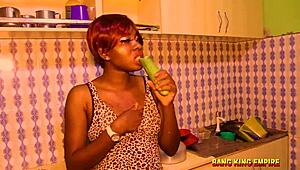 hardcore from kitchen to bathroom with bbc ebony hairy pussy!