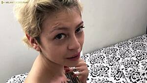 Spying On My Stepsister Changing Clothes - Latina Babe In Close-Up Flashing.