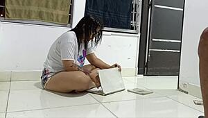 My stepdaughter has a big ass, I fuck her doggystyle while she draws