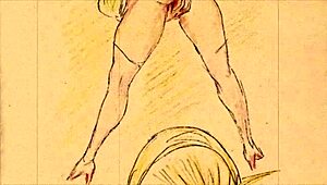 vintage erotic illustration from antique cartoon hentai