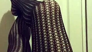 exploring stockings in a casual fetish video