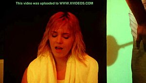 sexy nude blonde dancing in sauna at night club