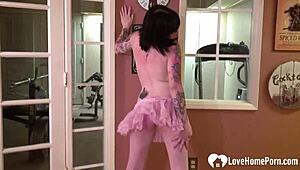 adorable tattooed slut in pink skirt, are you fingering yourself? show me now!