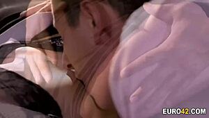 couple in stockings having sensual sex before dinner