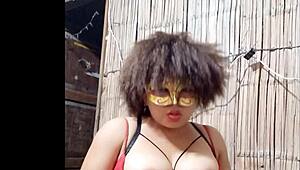 Sexy chubby sends porn to stepbrother, seduces him for dirty sex at her house.