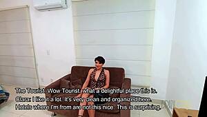 Tourist hits Brazil’s capital and bangs a hot short-haired slut