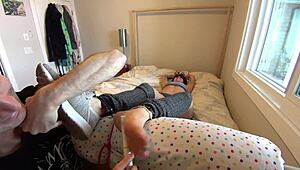 gwen's feet get tickled till she cums in hd. full 1080p video of erotic toe sucking awaits!