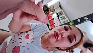 Stepbrother Enters Bathroom Horny For Pussy In Sexy Underwear