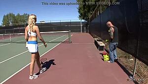 Horny muscular hunk blasted her with a big load of messy load