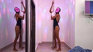 Hot Brunette Student Strips and Dances Erotically!