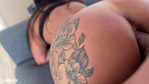 College girl swallows after intense anal session