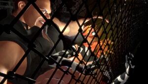 anime cow girl gets pounded hard against the cage