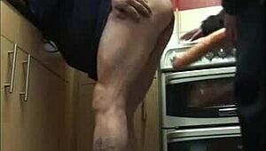 Bisexual Gay Male Takes Huge Anal Toy Insertion in Garage from Behind