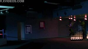 sexy nude blonde dancing in sauna at night club