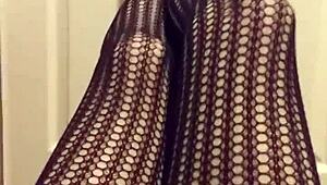 exploring stockings in a casual fetish video