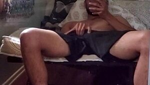 Solo boy Champagne is horny and masturbating.
