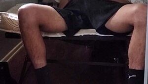 Solo boy Champagne is horny and masturbating.