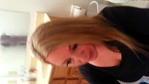 The Wife Gives A Deepthroat Blowjob To Her Husband's Big Cock At Home