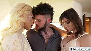 Latina Tgirls Korra Del Rio and Angelina Please in Steamy Anal Threesome