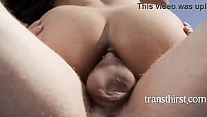 Hot Pretty Tranny Fucks Two Dudes in Anal Threesome