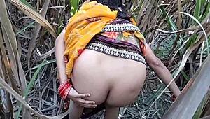 Indian desi village babe bent over for outdoor doggystyle action