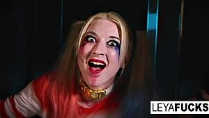 blonde babe leya from suicide club dances nude then takes monster cock cumshot in ass