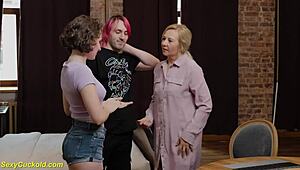 Her First Lesbian Experience With Nymphomaniac Stepmom.