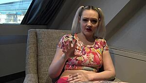 British submissive skank gets hardfucked and fed dom's jizz.