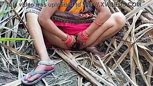 Indian desi village babe bent over for outdoor doggystyle action