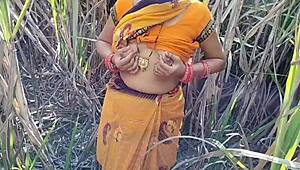 Indian desi village babe bent over for outdoor doggystyle action