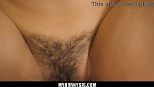 Stepbrother Convinces Stepsis to Suck Dick for Throat Workout