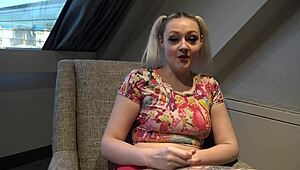 British submissive skank gets hardfucked and fed dom's jizz.