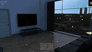 Big cock dorm roommate gets anal and blowjob in this anime game