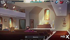 Summertime Saga Mature MILF Gives Husband Big Tits Pleasure in Hentai Scene