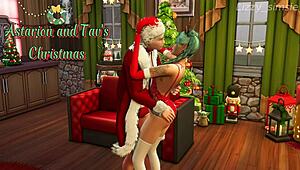 tav rides astarion hard on christmas eve in sims 4 for pleasure