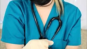 Nurse Cumshot Compilation with Latex Handjob in Hospital