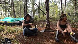 Latina Pussy-Eating Outdoors in Jungle Insurgent Camp