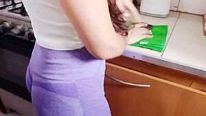 fucking with my whore cousin in the kitchen