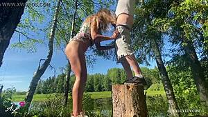 The best doggystyle owgirl sex outdoor - amateur couple on holidays