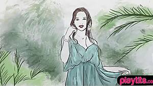 Stunning Brunette Teen Gloria Sol STRIPS EROTICALLY Outdoors in Tight Display