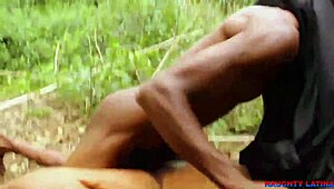 African Masquerade Lesbian Slut Masturbates in Lingerie Close-Up